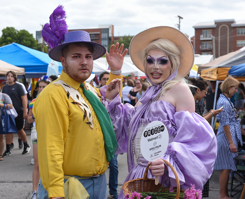 Ben Lopez and Lux Kween dress up for the MidMO PrideFest